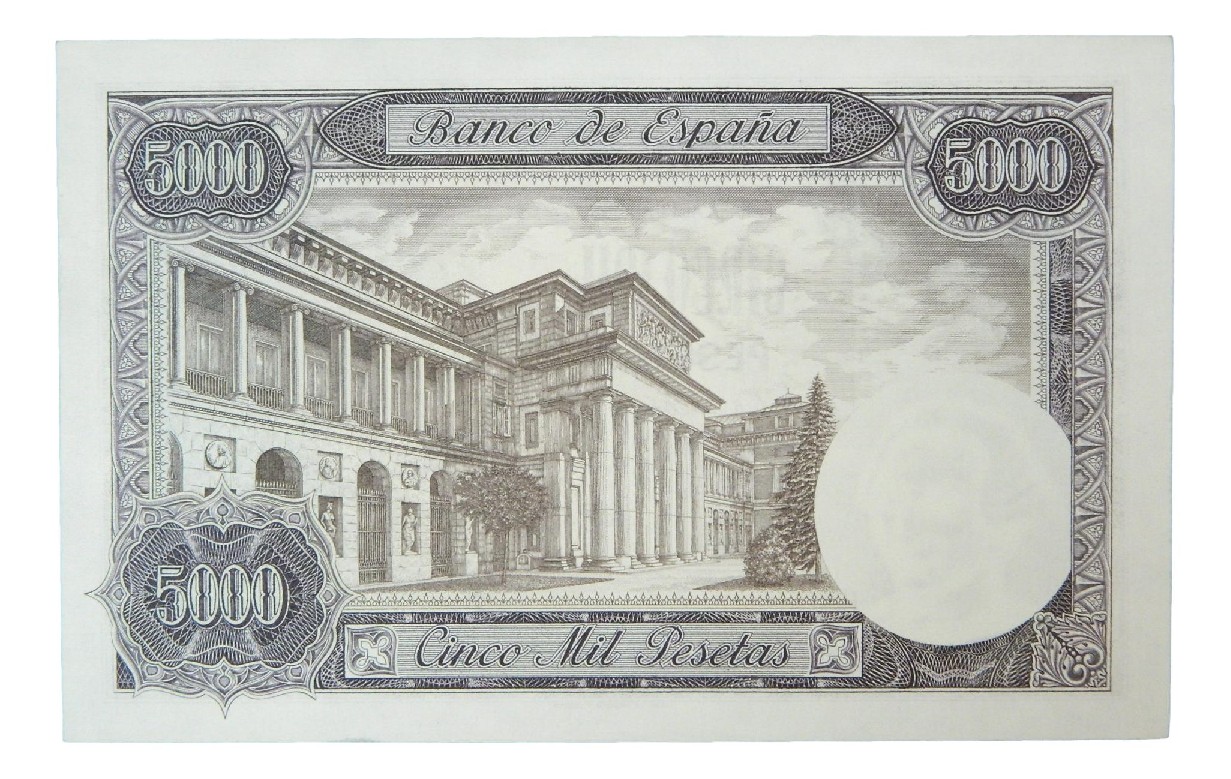 1976 - ESPAÑA - BILLETE - 5000 PESETAS - CARLOS III - MBC