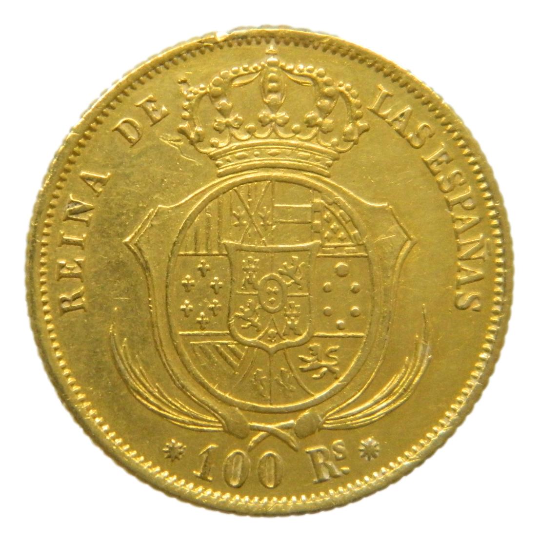 1858 - ISABEL II - 100 REALES - BARCELONA - MBC+