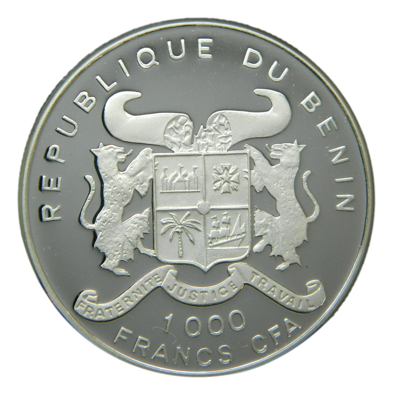 1992 - BENIN - 1000 FRANCS CFA - SAUVONS LE PAYS - PLATA PROOF