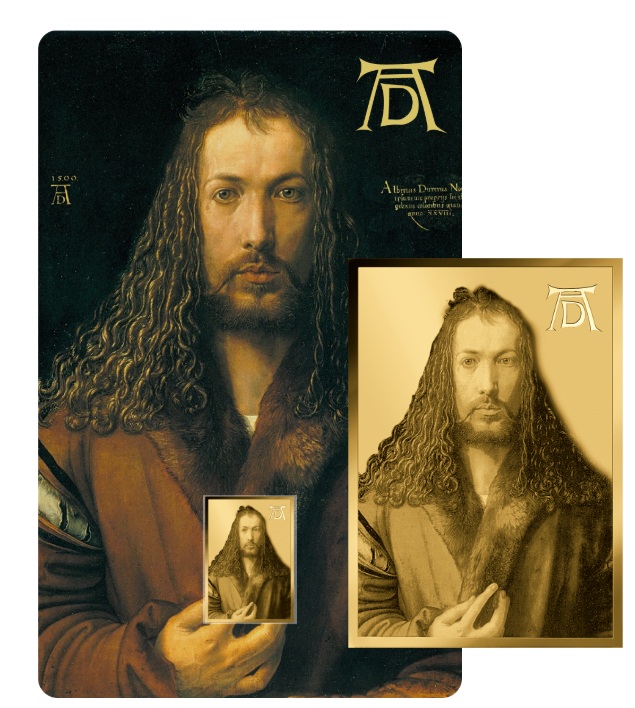 AUTORRETRATO - ALBERTO DURERO - MONEDA DE ORO FINO - 1/1000 OZ - 3000 FRANCS CFA - TCHAD - COINCARD