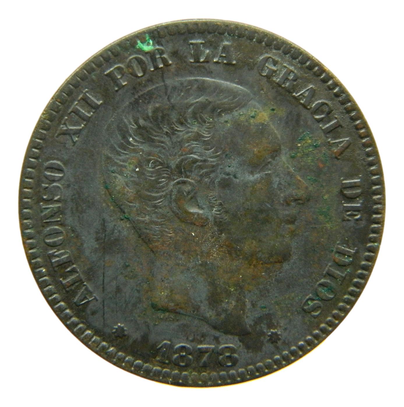1878 OM - ALFONSO XII - 10 CENTIMOS - BARCELONA - MBC+