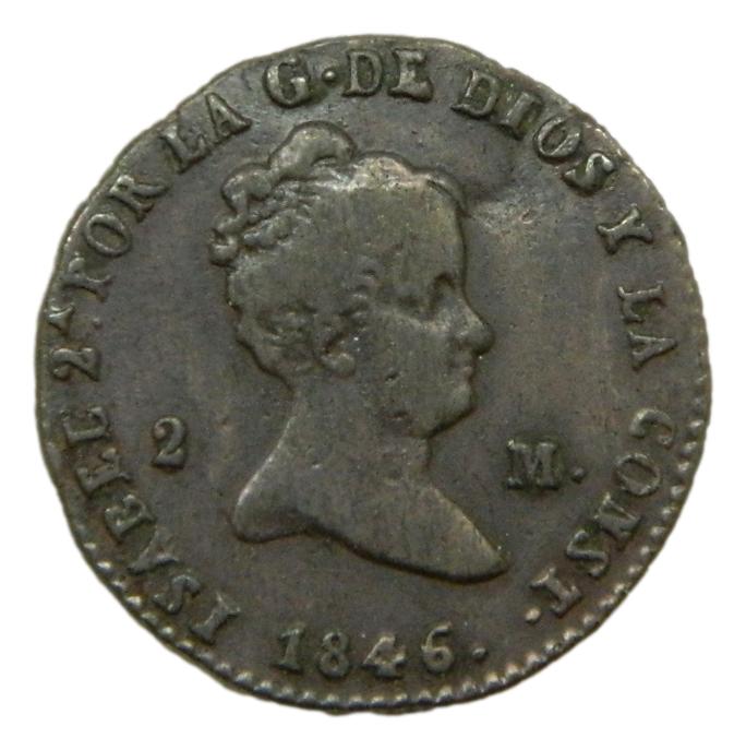 1846 - ISABEL II - 2 MARAVEDIS - SEGOVIA - MBC+