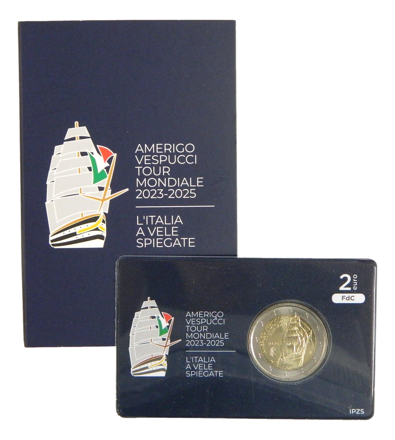 2025 - ITALIA - 2 EURO - BUQUE AMERIGO VESPUCCI - COINCARD