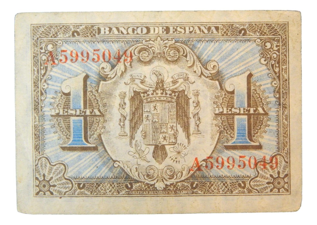 1940 - ESPAÑA - BILLETE - 1 PESETA - HERNÁN CORTÉS - BC