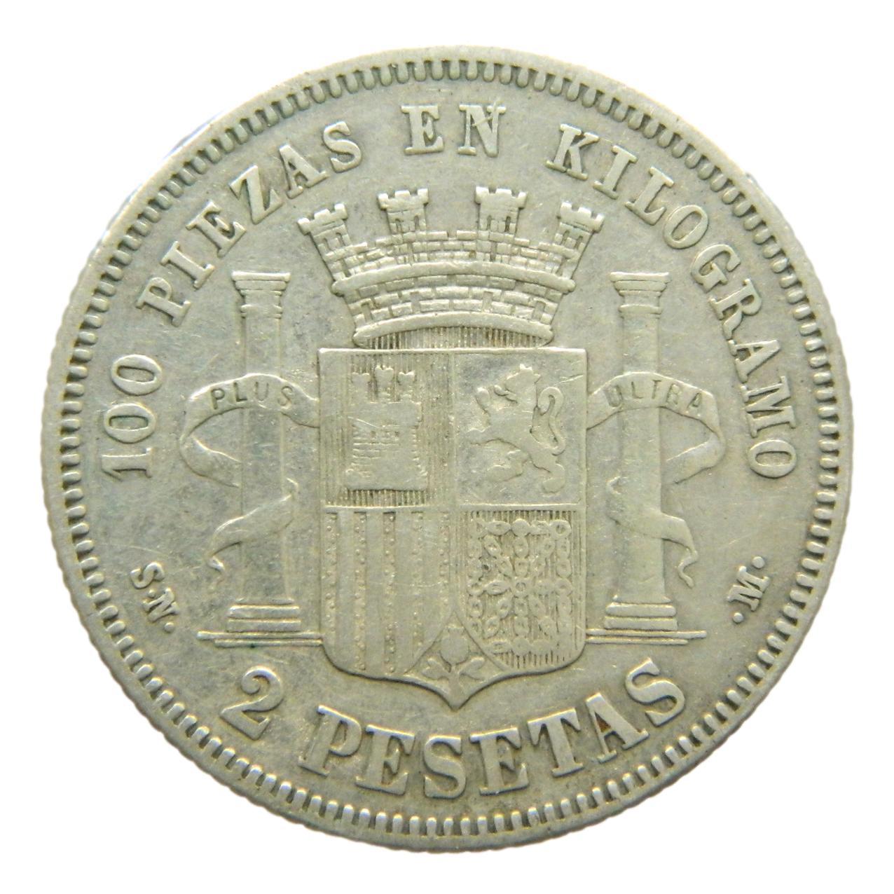1869 - *-9 GOBIERNO PROVISIONAL - 2 PESETA - SNM - BC