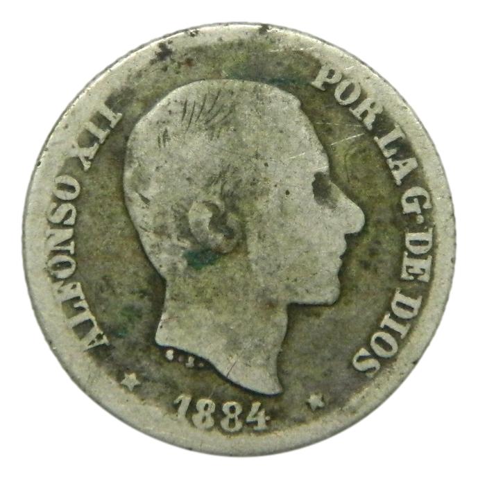 1884 - ALFONSO XII - 10 CENTAVOS DE PESO - MANILA
