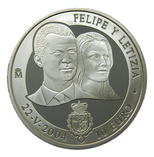 2004 - ESPAÑA - 10 EURO - FELIPE Y LETIZIA - SIN CARATULA
