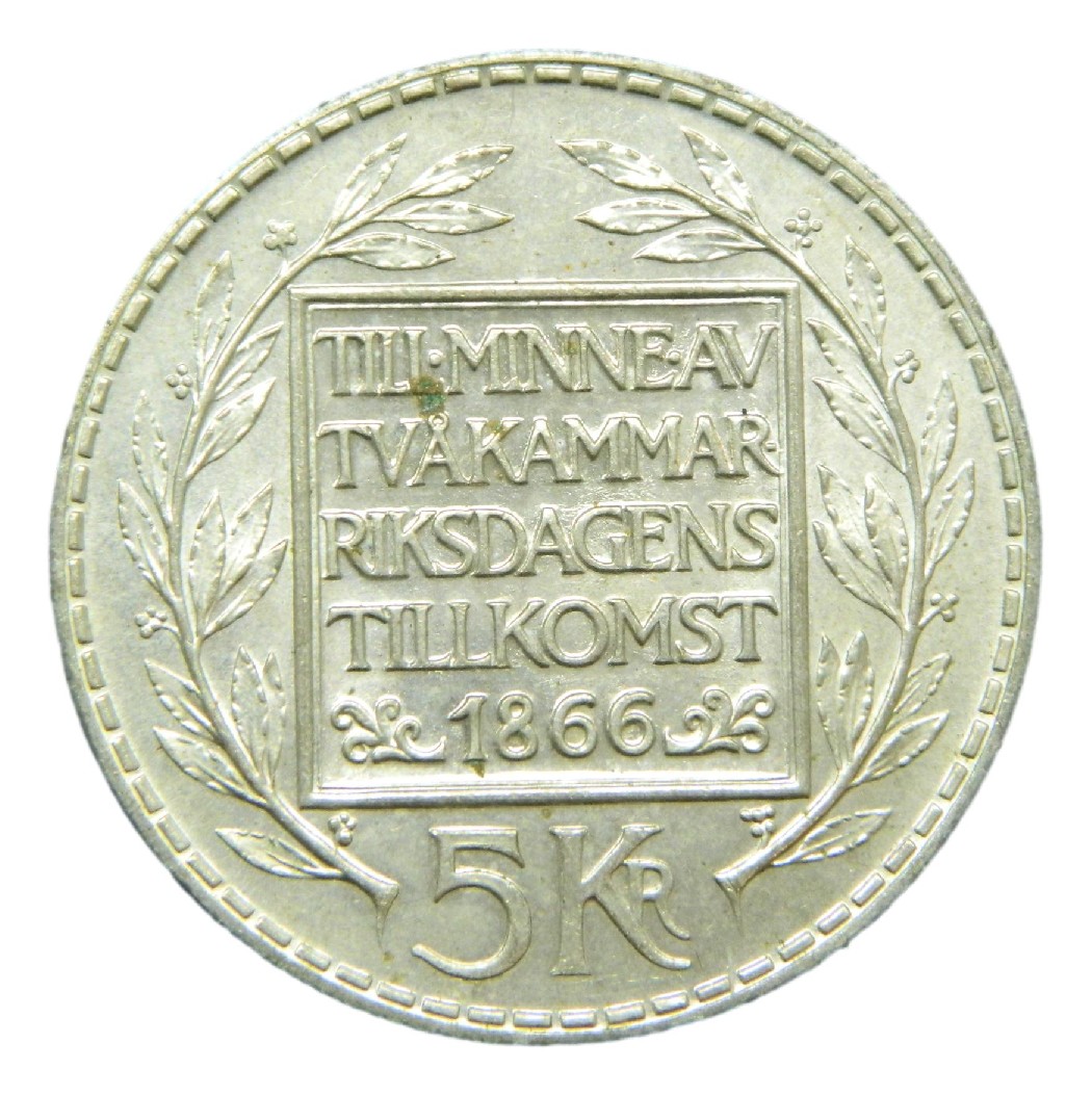 1966 - SUECIA - 5 KRONOR - PLATA - EBC