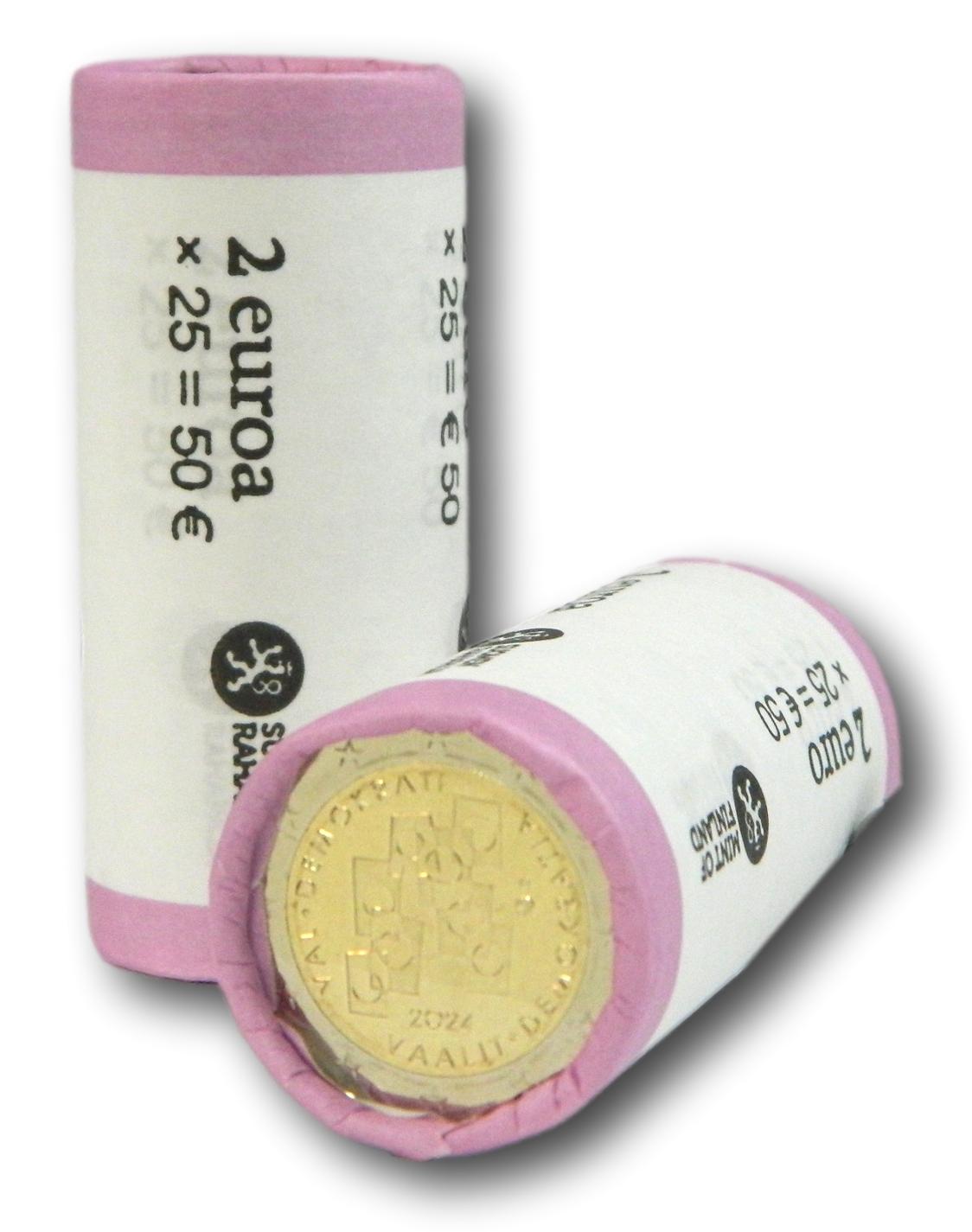 2024 - FINLANDIA - 2 EURO - ELECCIONES Y DEMOCRACIA - CARTUCHO - ROLLO