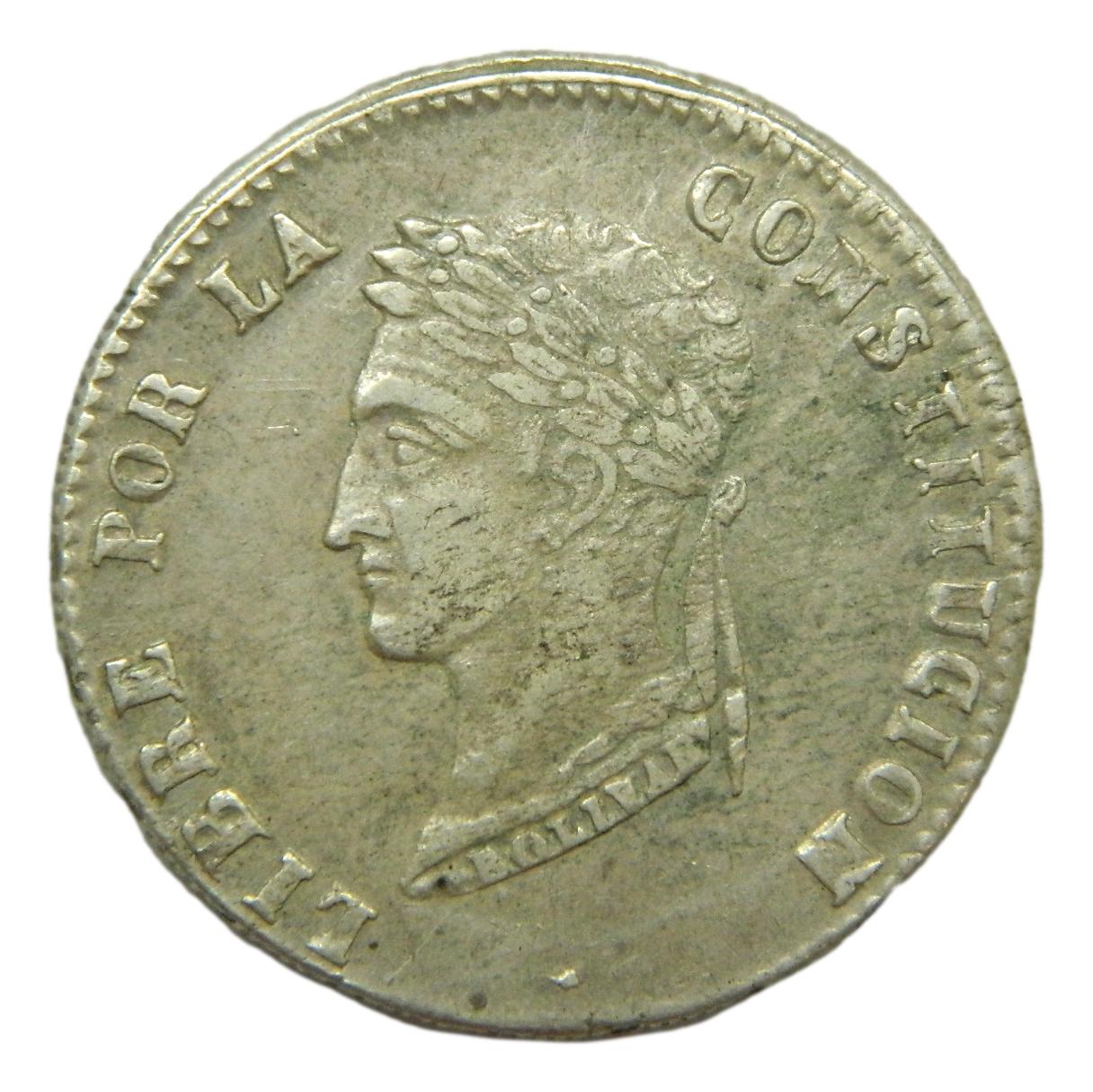 1855 - BOLIVIA - 4 SOLES - PLATA 