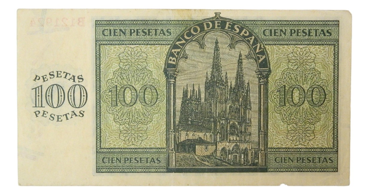 1936 - ESPAÑA - BILLETE - 100 PESETAS - BURGOS - BC