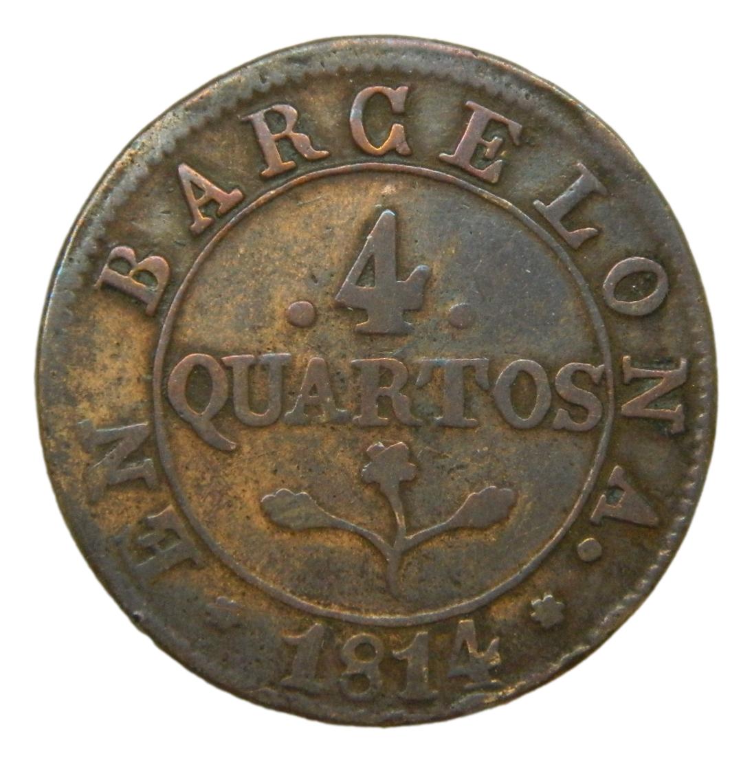 1814 - JOSE NAPOLEON - 4 QUARTOS - BARCELONA - MBC-