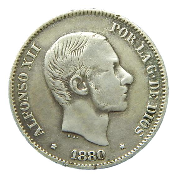 1880 - ALFONSO XII - 50 CENTAVOS DE PESO - MANILA