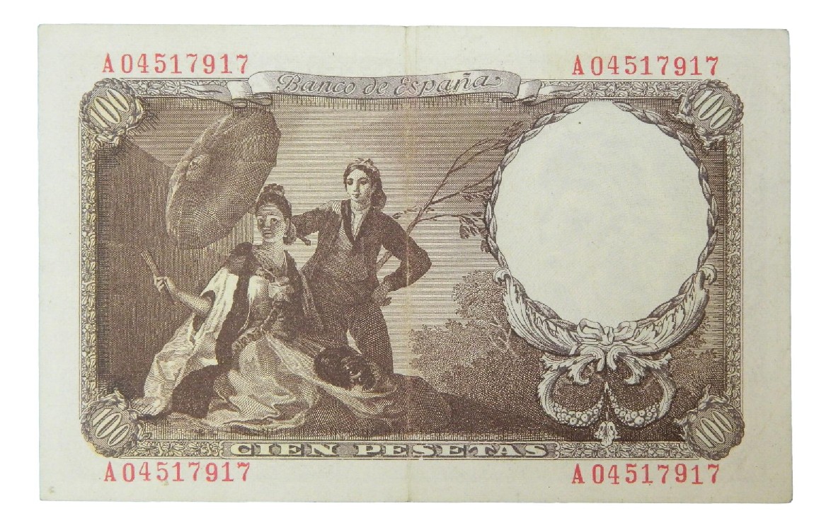 1946 - ESPAÑA - BILLETE - 100 PESETAS - GOYA - MBC