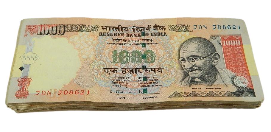 2009-2016 - INDIA - 1000 RUPIAS - TACO 100 BILLETES - CIRCULADO