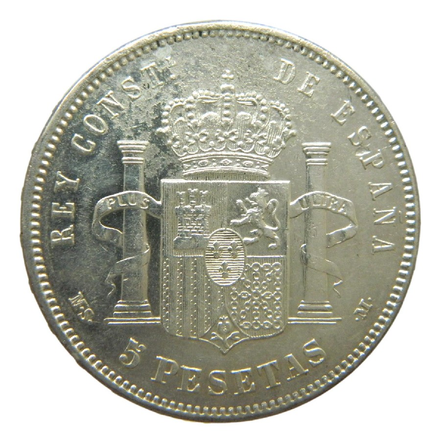 1884 *18-84 - ALFONSO XII - 5 PESETAS - MSM - PLATA - EBC-