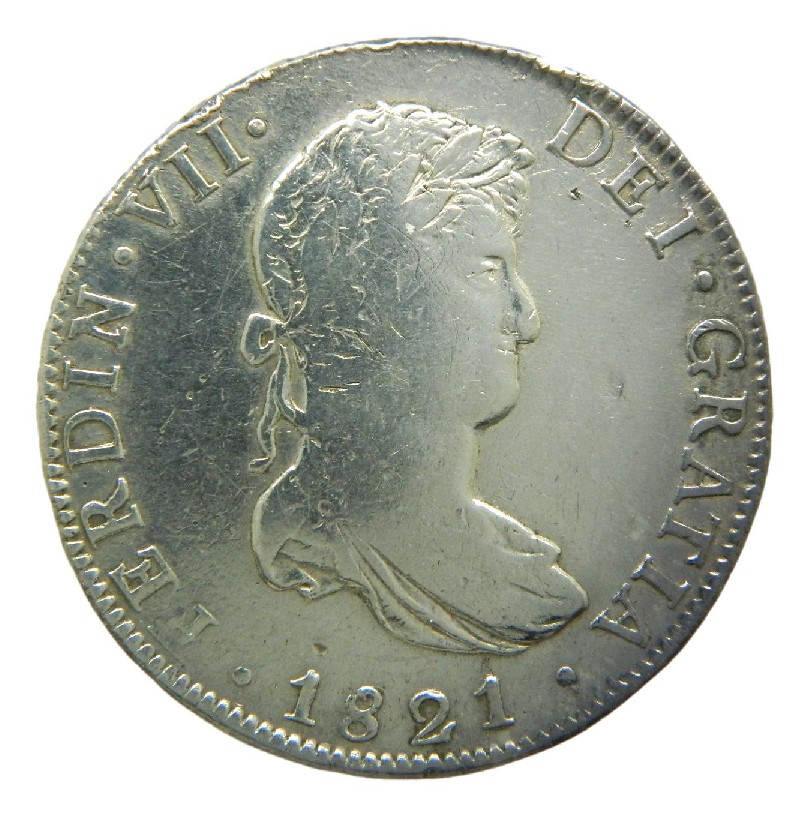 1821 JJ - FERNANDO VII - 8 REALES - MEXICO - PLATA - BC