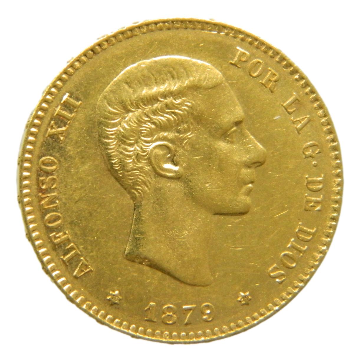 1879 *18-79 - ALFONSO XII - 25 PESETAS - EMM - ORO - EBC