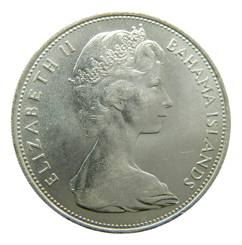 1966 - BAHAMAS - 5 DOLARES - ELIZABETH II - PLATA