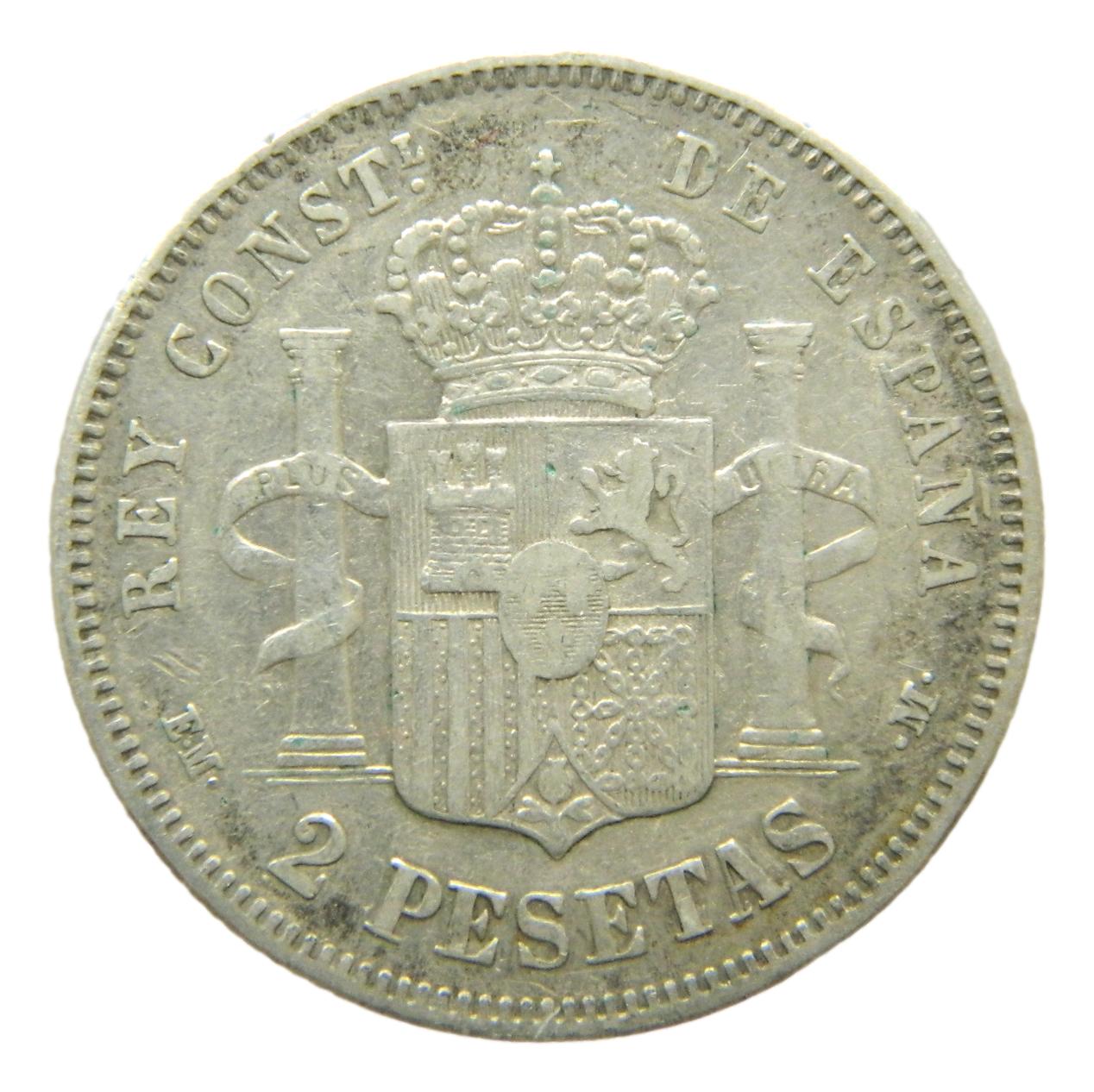 1879 - ALFONSO XII - 2 PESETAS - EMM - BC