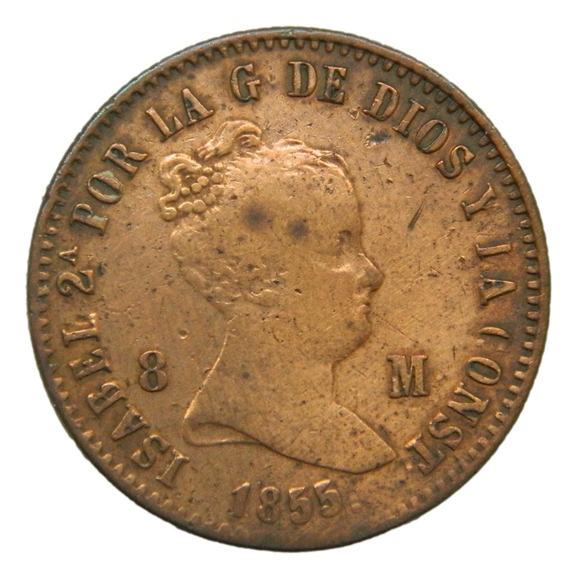 1855 - ISABEL II - 8 MARAVEDIS - BARCELONA 