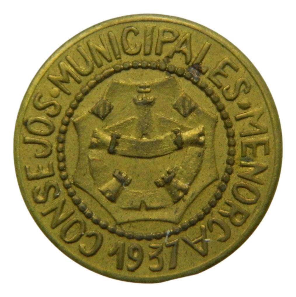MENORCA - 1 PESETA - 1937 - GUERRA CIVIL - MBC