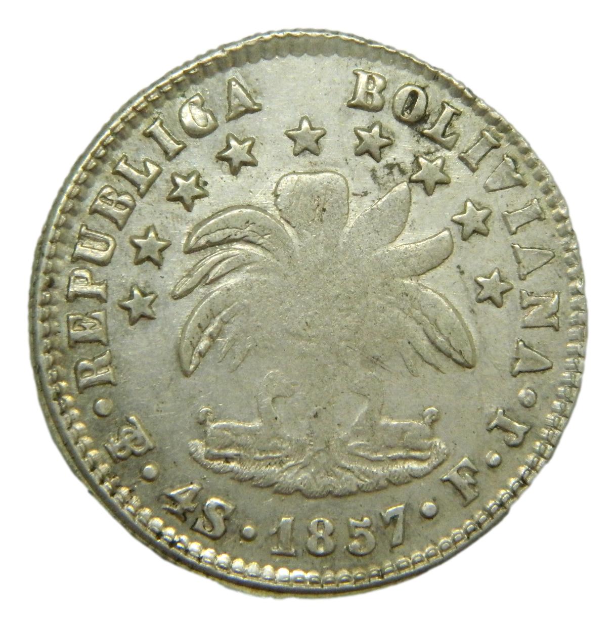 1857 FJ - BOLIVIA - 4 SOLES - PLATA