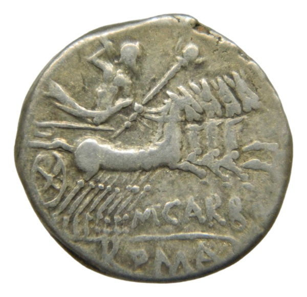 DENARIO REPUBLICANO - PAPIRIA - 122 aC