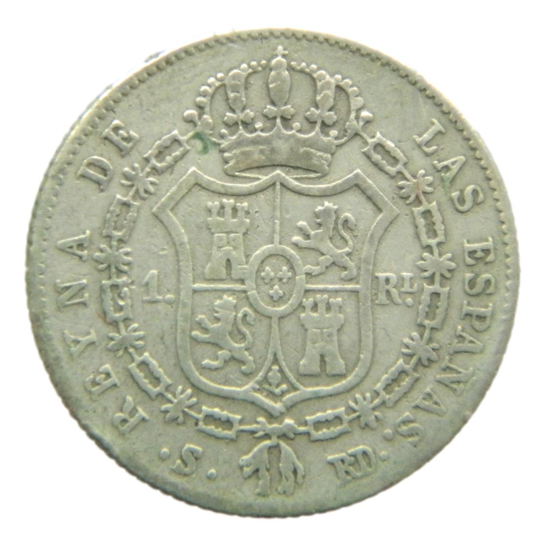 1845 RD - ISABEL II - 1 REAL - SEVILLA - BC