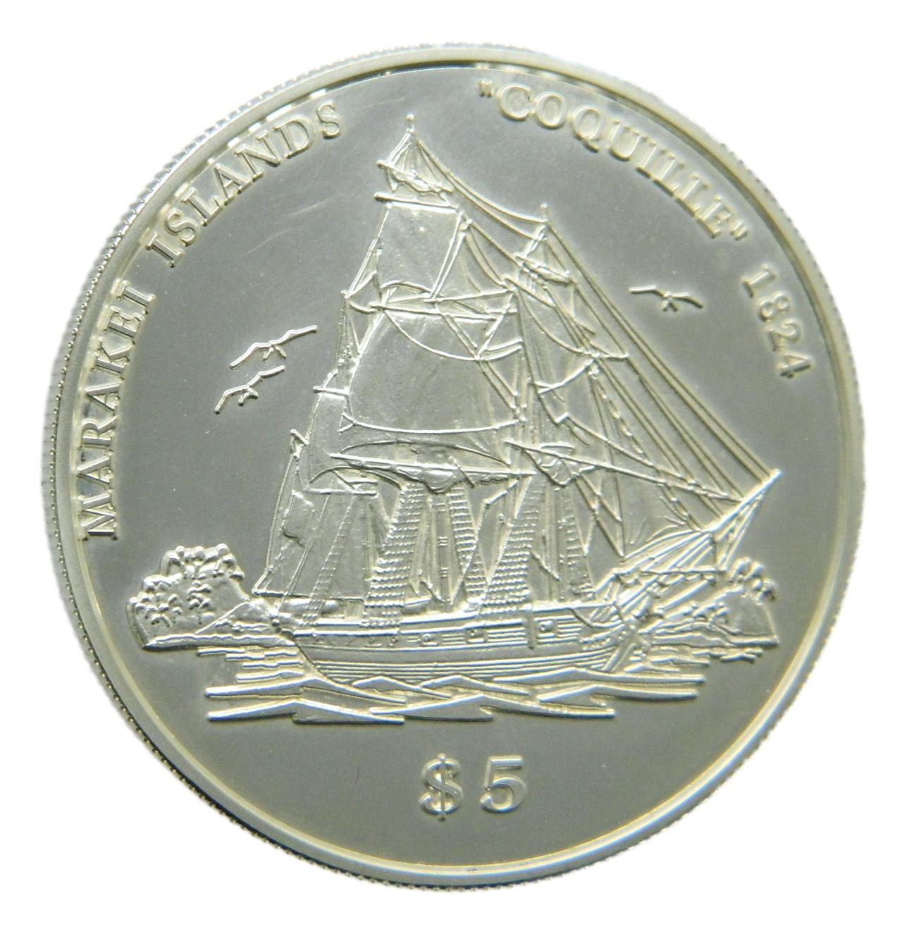 1999 - KIRIBATI - 5 DOLARES - ISLAS MARAKEI - PLATA