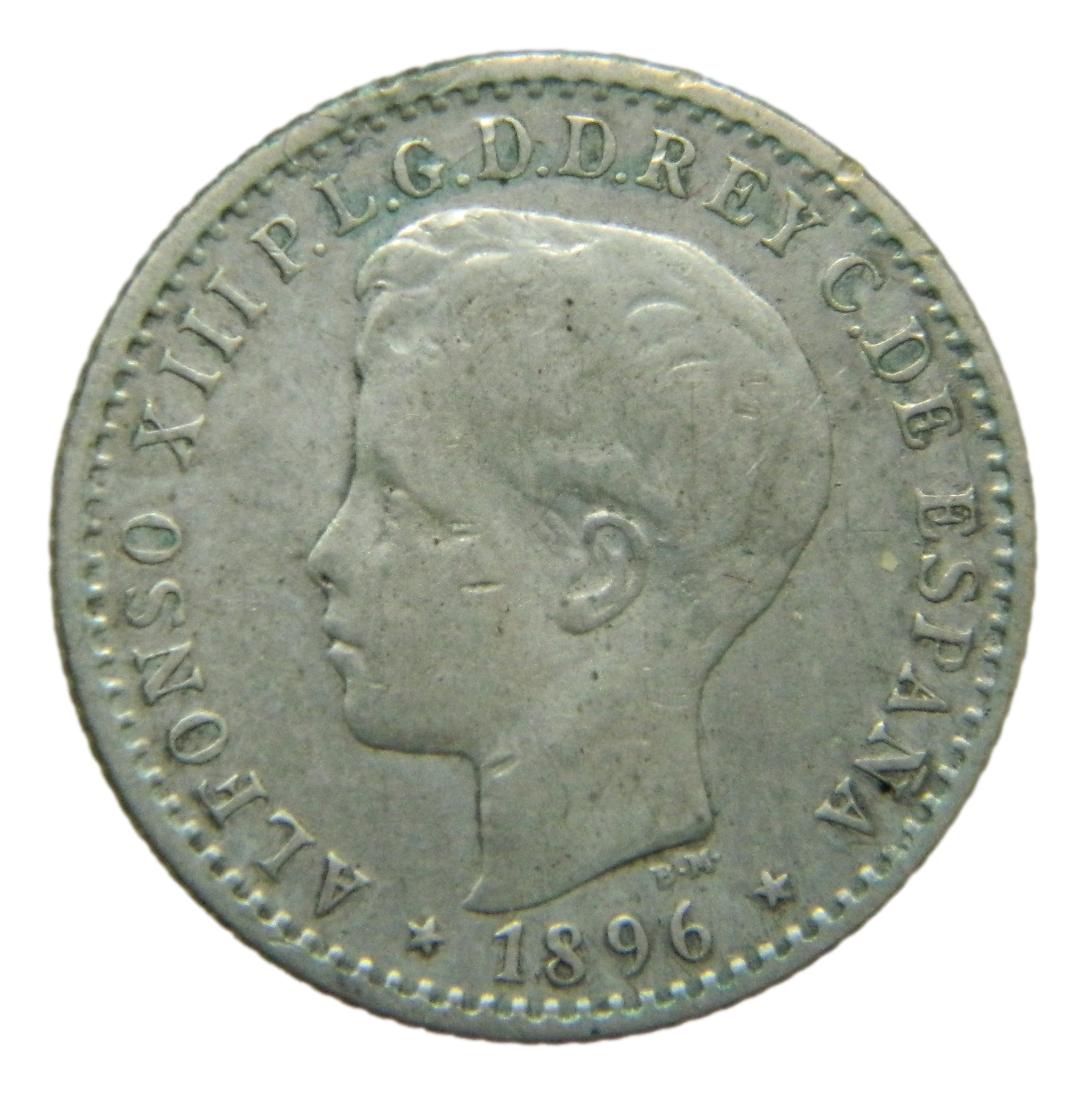 1896 - ALFONSO XIII - 10 CENTAVOS DE PESO - PUERTO RICO - PGV