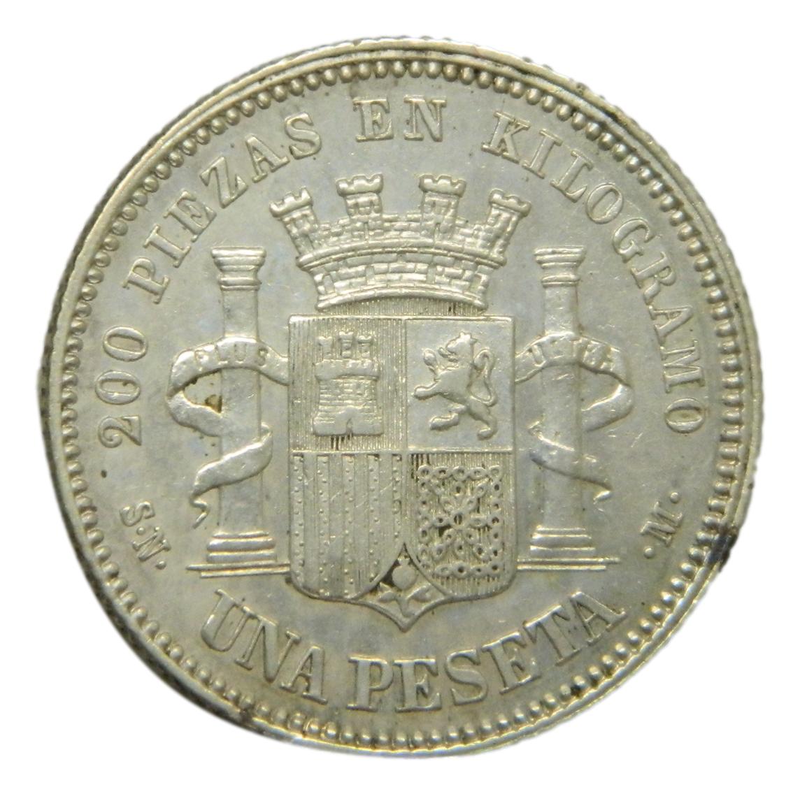 1869 - GOBIERNO PROVISIONAL - 1 PESETA - SNM - EBC-