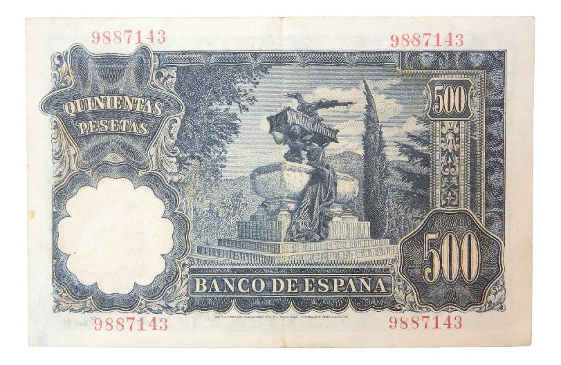 1951 - ESPAÑA - BILLETE - 500 PESETAS - MARIANO BENLLIURE - CON SERIE - MBC