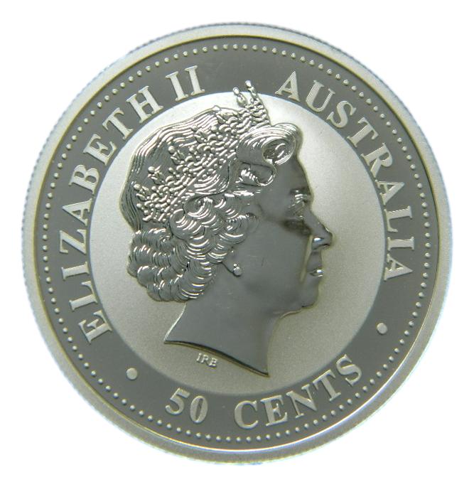 2004 - AUSTRALIA - 1/2 ONZA PLATA - AÑO DEL MONO - SC