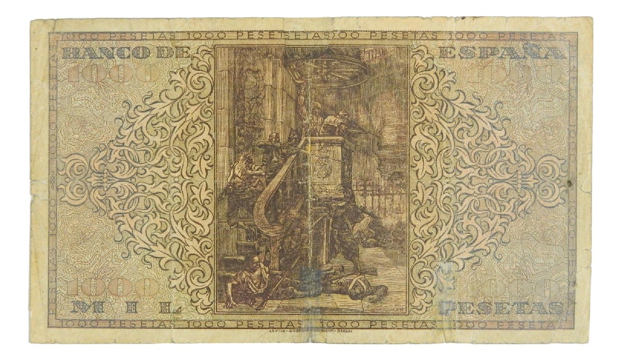 1938 - ESPAÑA - BILLETE - 1000 PESETAS - BURGOS - BC