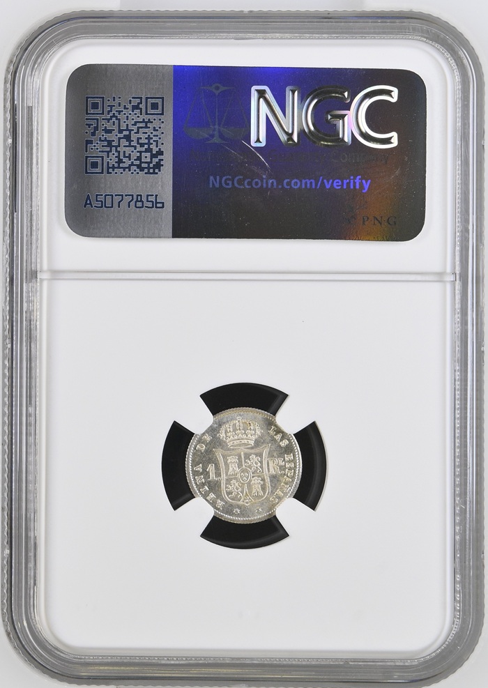 1859 - ISABEL II - REAL - MADRID - NGC UNC DETAILS