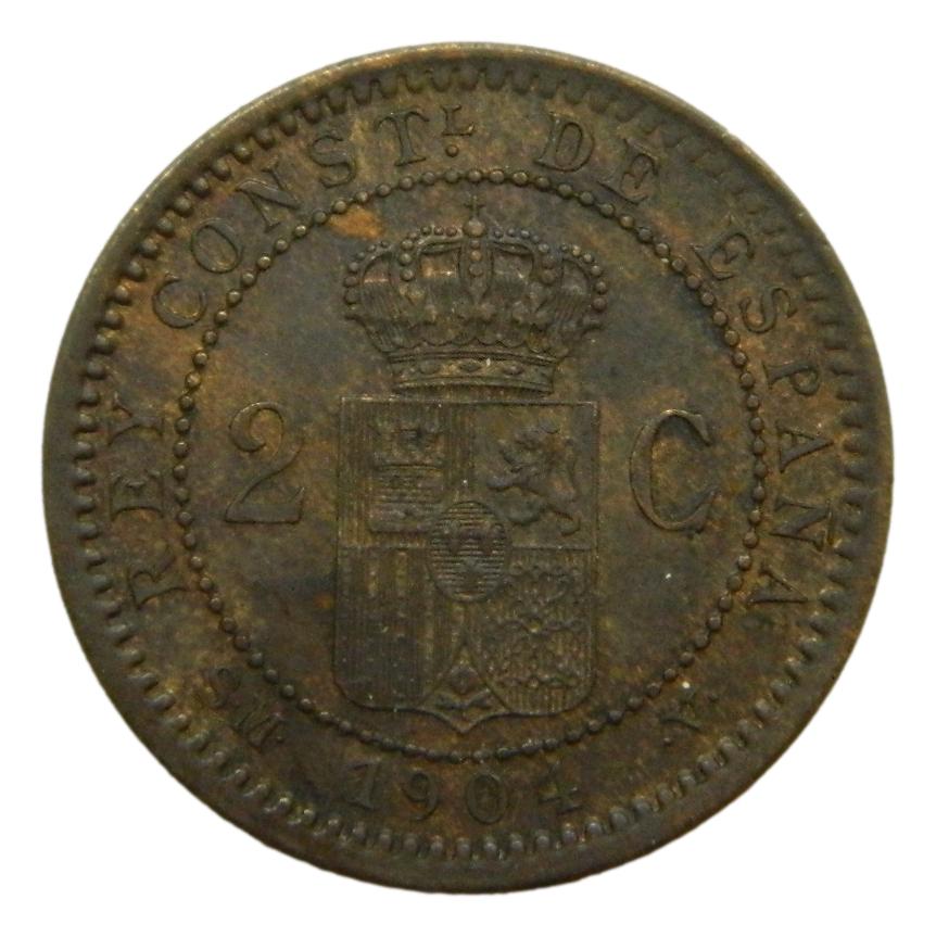1904 - ALFONSO XIII - 2  CENTIMOS - *04 - SMV - MBC
