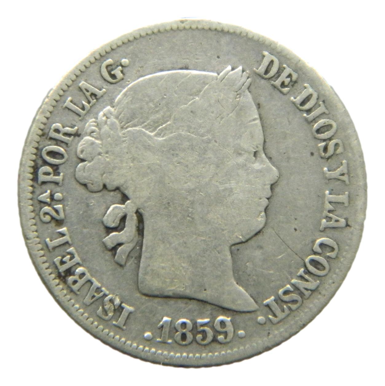 1859/5 - ISABEL II - 2 REALES - MADRID - BC