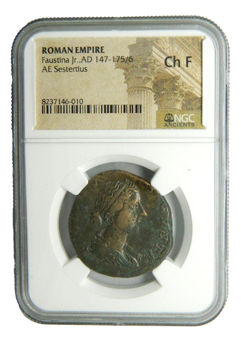 SESTERCIO - FAUSTINA JR - 147-175/6 dC - NGC - Ch F