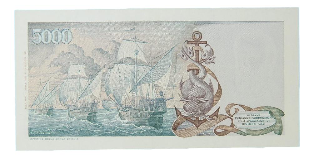 1971 - ITALIA - BILLETE - 5000 LIRE - PICK 102 B - EBC