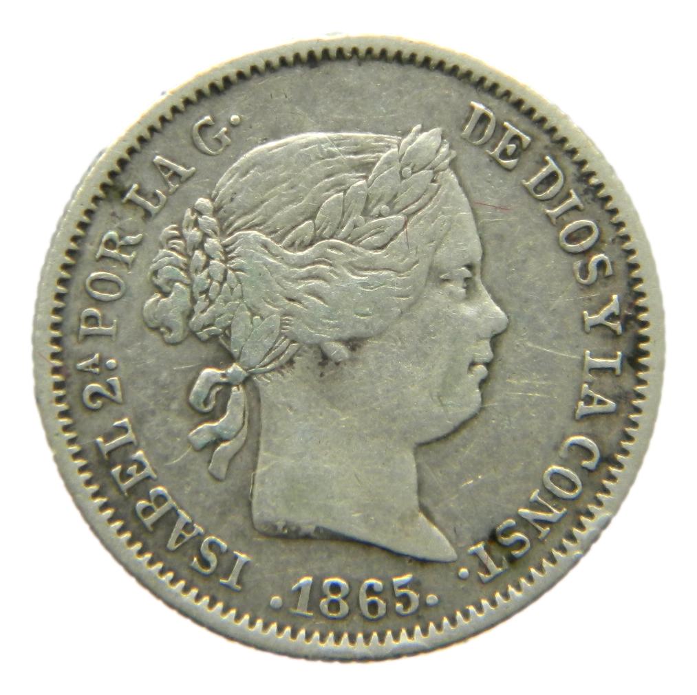 1865 - ISABEL II - 10 CENTIMOS DE ESCUDO - SEVILLA - MBC