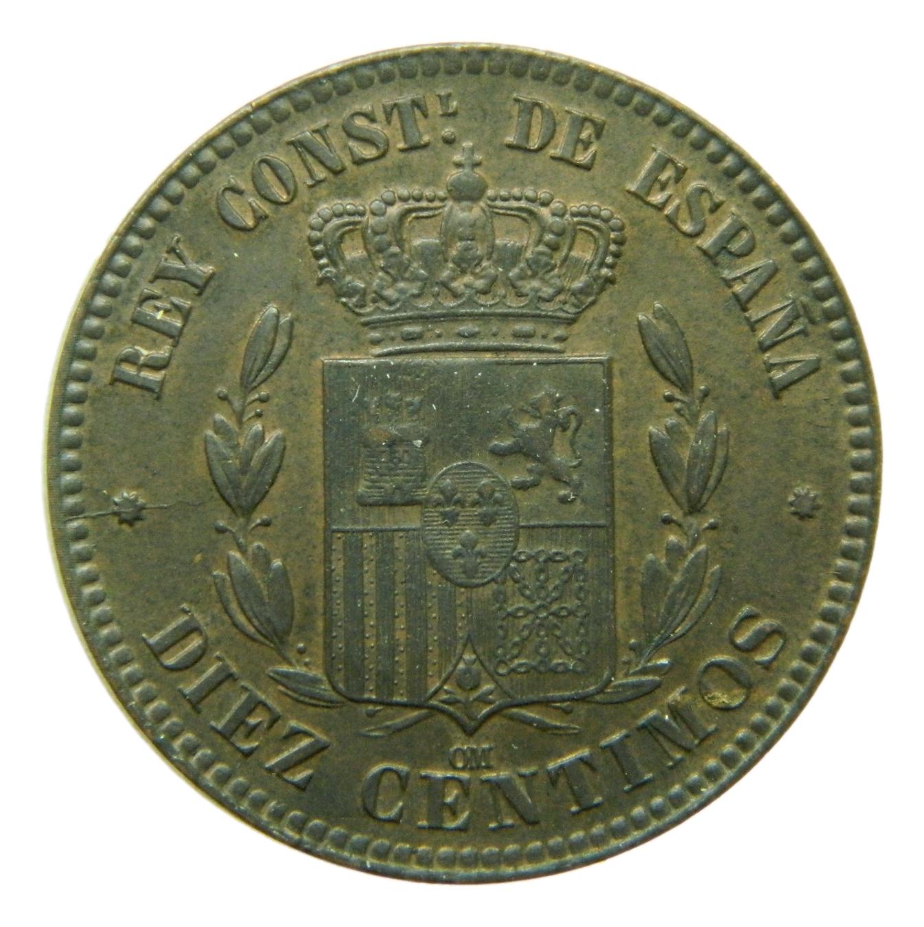 1879 OM - ALFONSO XII - 10 CENTIMOS - BARCELONA - EBC