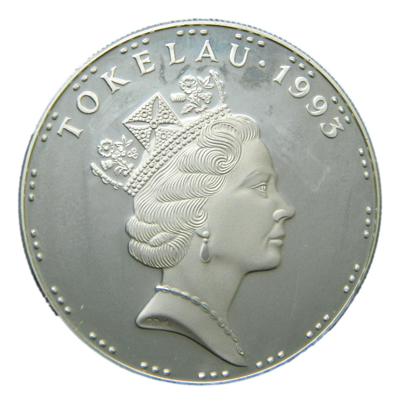 1993 - TOKELAU - 5 DOLAR - LIMA TALA - PLATA PROOF