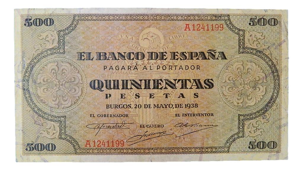 1938 - ESPAÑA - BILLETE 500 PESETAS - BURGOS - MBC