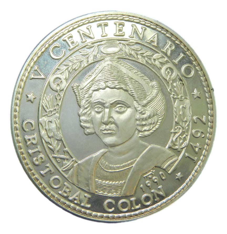 1990 - CUBA - 50 PESOS - V CENTENARIO - CRISTOBAL COLON - 5 OZ PLATA