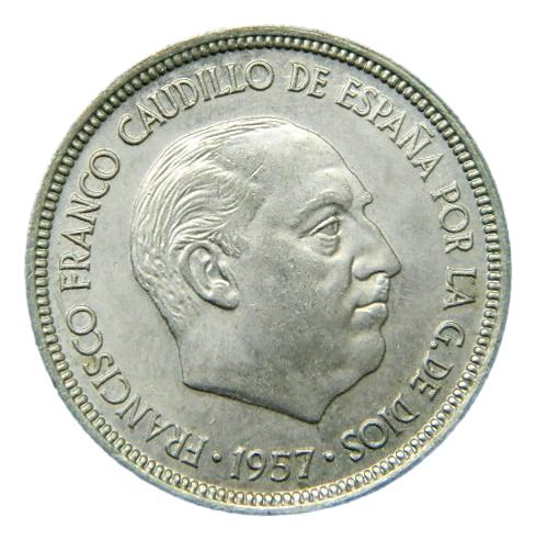 1957 *74 - FRANCO - 5 PESETAS - SC