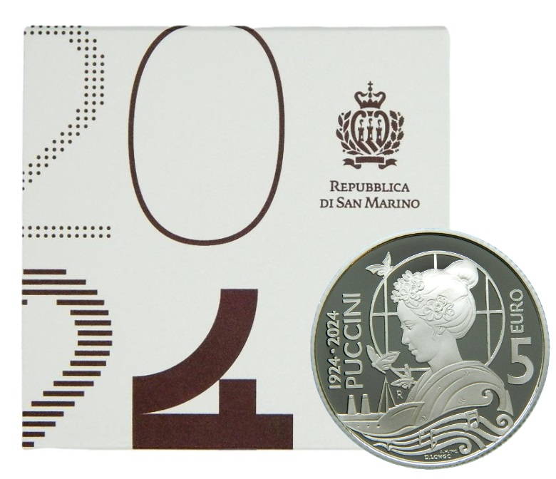 2024 - SAN MARINO - 5 EURO - PUCCINI - PROOF