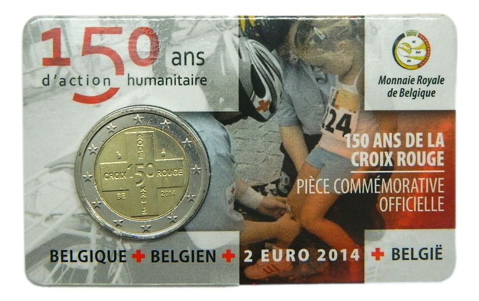 2014 - BELGICA - 2 EURO - CRUZ ROJA - COINCARD 1