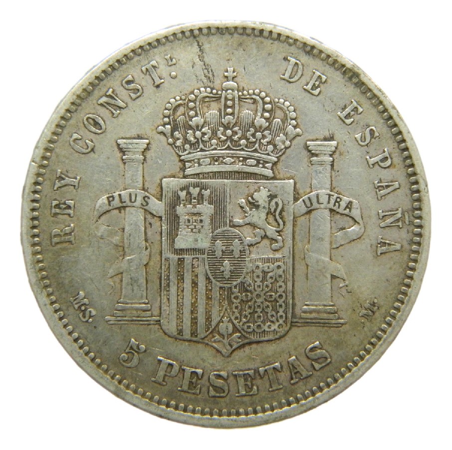 1881 *18-81 - ALFONSO XII - 5 PESETAS - MSM - BC