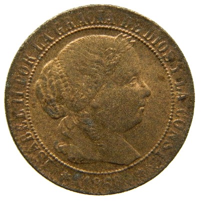 1868 OM - ISABEL II - 1 CENTIMO DE ESCUDO - SEVILLA - EBC - S13/760